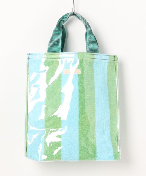 PUEBCO（プエブコ）の「COVERED TOWEL DOCUMENT BAG（トートバッグ・メンズ・ライトブルー/ホワイト×グリーン/ホワイト×ブルー/ホワイト×イエロー/イエロー×グリーン/グリーン×ピンク/ブルー系その他/ピンク系/ライトグリーン系・ONE SIZE）」の6枚目の写真