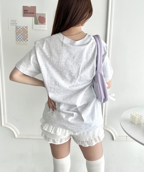 √nuage(ルートニュアージュ)の「トゥインクルリボンルーズTシャツ(Tシャツ/カットソー・レディース・グレー/ホワイト/ピンク・FREE)」の15枚目の写真
