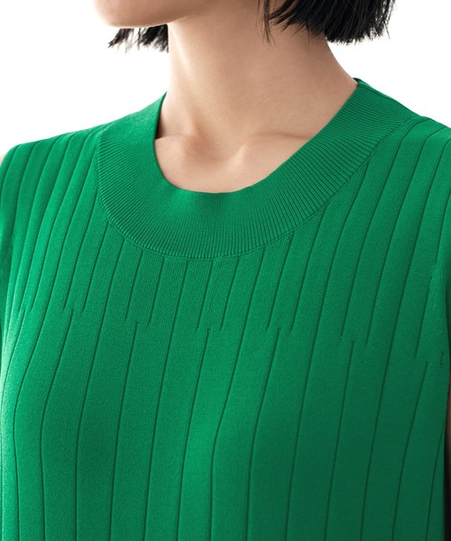 STYLE DELI(スタイルデリ)の「【LUXE】パネル編みフレアワンピース(ワンピース・レディース・グリーン/ブラック・SMALL/MEDIUM)」の15枚目の写真