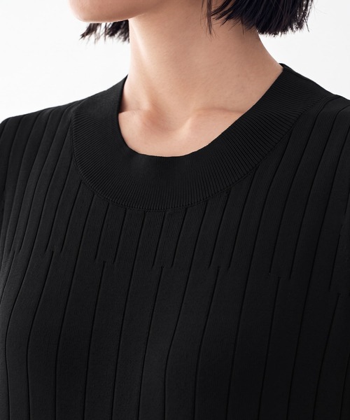 STYLE DELI(スタイルデリ)の「【LUXE】パネル編みフレアワンピース(ワンピース・レディース・グリーン/ブラック・SMALL/MEDIUM)」の8枚目の写真