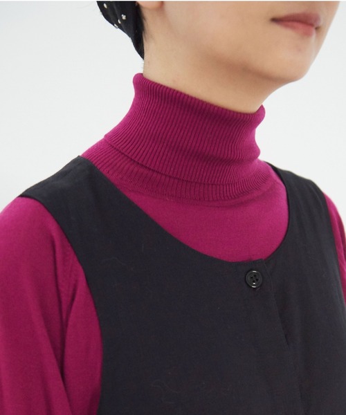 yuni（ユニ　）の「△FF30タートルネックプルオーバー 1701KN006242（ニット/セーター・レディース・ライム/ネイビー/オレンジ/アイボリー/グリーン系その他/ブラウン/グリーン/ピンク/サックスブルー/イエロー系その他/ブラック・FREE）」の10枚目の写真