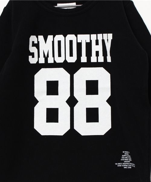 Smoothy（スムージー）の「Smoothy Foot ball 7sleeve T-shirts / スムージー フットボール7分袖 Tシャツ（Tシャツ/カットソー・キッズ・ブラック/ホワイト・120/130/90/150/140/110/100）」の7枚目の写真