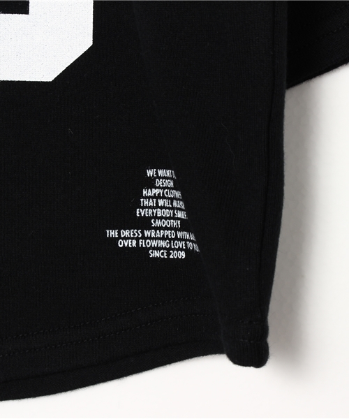 Smoothy（スムージー）の「Smoothy Foot ball 7sleeve T-shirts / スムージー フットボール7分袖 Tシャツ（Tシャツ/カットソー・キッズ・ブラック/ホワイト・120/130/90/150/140/110/100）」の9枚目の写真