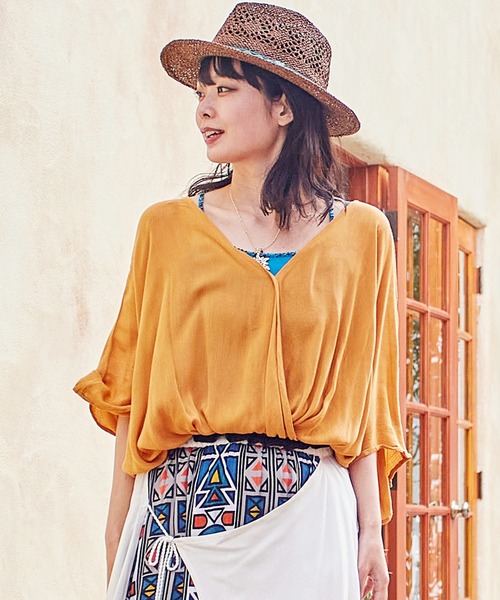 チャイハネ(チャイハネ)の「【チャイハネ】カマリシャーリングトップス(その他トップス・レディース・ホワイト/オレンジ/ブラック/カーキ/ブルー/ベージュ/ライトブルー/オレンジ系その他・FREE)」の7枚目の写真