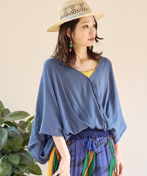 チャイハネ(チャイハネ)の「【チャイハネ】カマリシャーリングトップス(その他トップス・レディース・ホワイト/オレンジ/ブラック/カーキ/ブルー/ベージュ/ライトブルー/オレンジ系その他・FREE)」の6枚目の写真