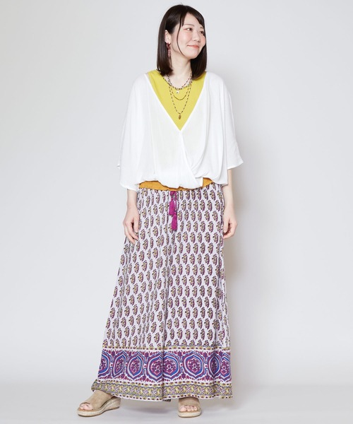 チャイハネ(チャイハネ)の「【チャイハネ】カマリシャーリングトップス(その他トップス・レディース・ホワイト/オレンジ/ブラック/カーキ/ブルー/ベージュ/ライトブルー/オレンジ系その他・FREE)」の9枚目の写真