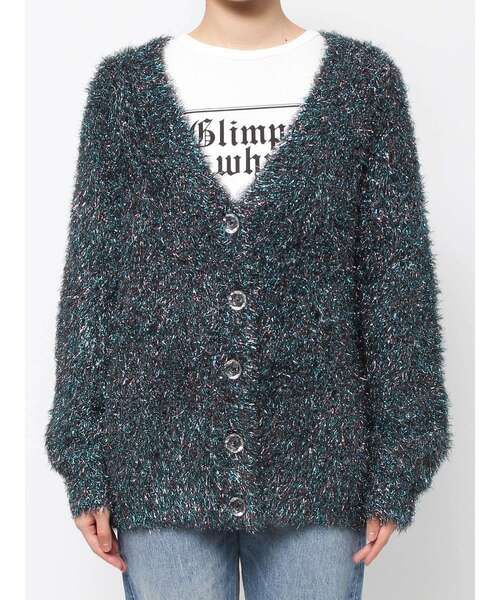 jouetie（ジュエティ）の「ラメシャギーニットVネックカーディガン（カーディガン/ボレロ・レディース・ブラック/パープル/ピンク/ブルー・MEDIUM）」の22枚目の写真