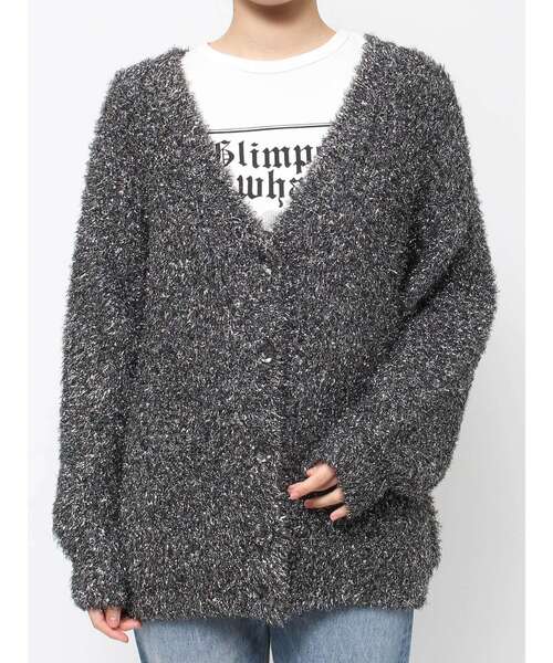 jouetie（ジュエティ）の「ラメシャギーニットVネックカーディガン（カーディガン/ボレロ・レディース・ブラック/パープル/ピンク/ブルー・MEDIUM）」の10枚目の写真