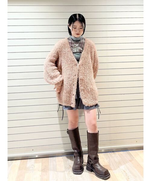 jouetie（ジュエティ）の「ラメシャギーニットVネックカーディガン