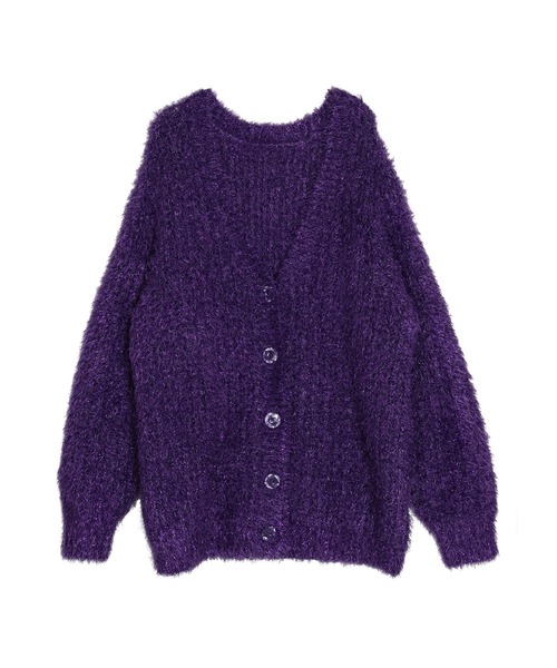 jouetie（ジュエティ）の「ラメシャギーニットVネックカーディガン