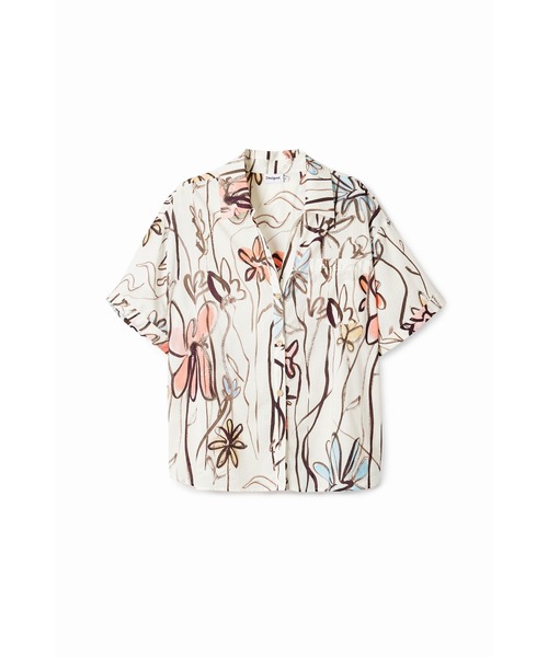 Desigual(デシグアル)の「ウォーターカラーフラワー シャツ(シャツ/ブラウス・レディース・ホワイト・S/M/L)」の4枚目の写真