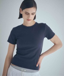 SEA - 【美品】SEA(シー) フライス アシンメトリーネックトップ ネイビー ロンＴ 美品】SEA(シー) フライス アシンメトリーネックトップ ネイビー