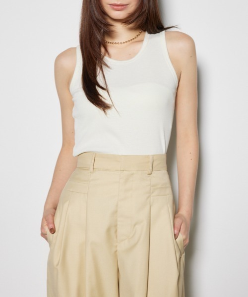 rienda（リエンダ）の「アメスリタンクカットトップス（タンクトップ・レディース・ブラック/ライトブルー/ホワイト・FREE）」の2枚目の写真