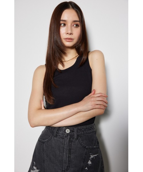 rienda（リエンダ）の「アメスリタンクカットトップス（タンクトップ・レディース・ブラック/ライトブルー/ホワイト・FREE）」の13枚目の写真