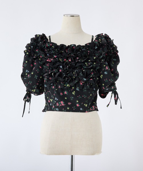 one after another NICE CLAUP（ワンアフターアナザーナイスクラップ）の「セットアップ対応/シャーリングブラウス（シャツ/ブラウス・レディース・ブラック系その他/オフホワイト/ブラック・FREE）」の10枚目の写真