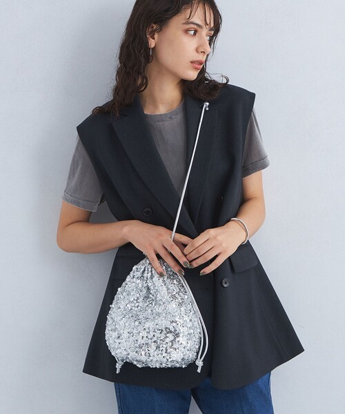 green label relaxing（グリーンレーベルリラクシング）の「2WAY キラキラパデット 巾着バッグ（ショルダーバッグ・レディース・シルバー/ブラック/ゴールド/その他1・FREE）」の5枚目の写真