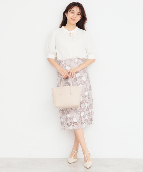 index（インデックス）の「◆【2WAY】フェイクレザーミドルトートバッグ（トートバッグ・レディース・ブラック/チャコールグレー/グレー/オフホワイト/ベージュ・00）」の18枚目の写真