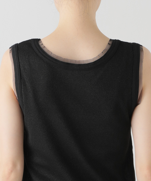 JOURNAL STANDARD relume（ジャーナルスタンダード　レリューム）の「ラメチュールタンクトップ（タンクトップ・レディース・チャコールグレー/ブラック/ライトグレー・FREE）」の8枚目の写真