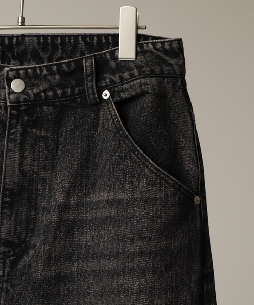 welise（ウェライズ）の「【welise/ウェライズ】13ozハイグレードデニム ハンドダメージ＆ヴィンテージ加工 エレファントワイドパンツ（デニムパンツ・メンズ・ブラック/ブラック系その他2/ブラック系その他/ケミカルウォッシュ・S/M/L）」の5枚目の写真