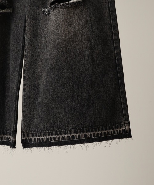 welise（ウェライズ）の「【welise/ウェライズ】13ozハイグレードデニム ハンドダメージ＆ヴィンテージ加工 エレファントワイドパンツ（デニムパンツ・メンズ・ブラック/ブラック系その他2/ブラック系その他/ケミカルウォッシュ・S/M/L）」の18枚目の写真