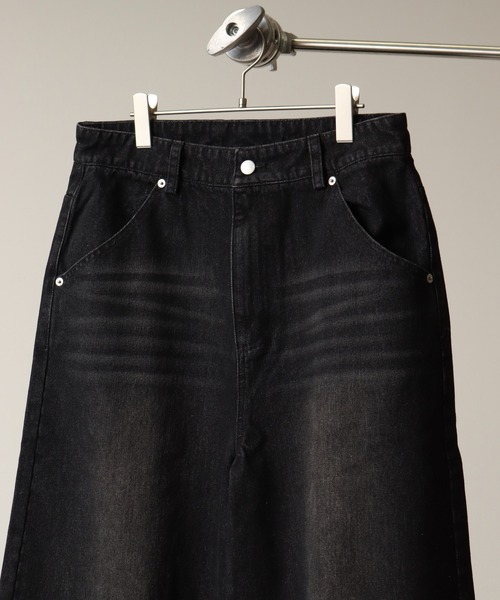 welise（ウェライズ）の「【welise/ウェライズ】13ozハイグレードデニム ハンドダメージ＆ヴィンテージ加工 エレファントワイドパンツ（デニムパンツ・メンズ・ブラック/ブラック系その他2/ブラック系その他/ケミカルウォッシュ・S/M/L）」の11枚目の写真