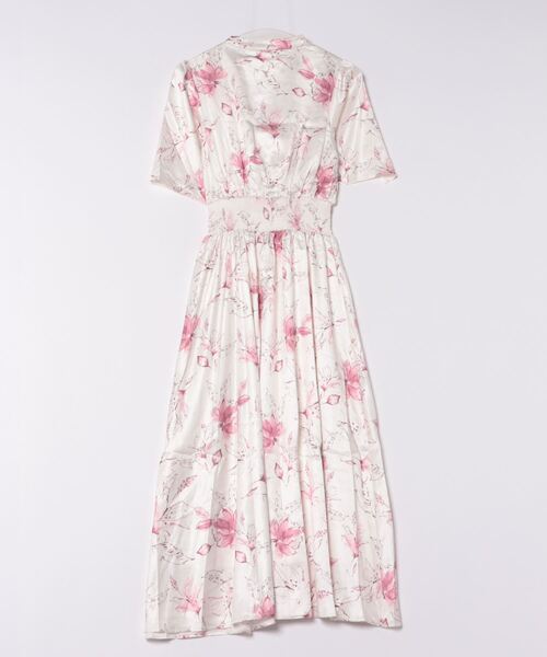 【セール】スリットスリーブ水彩ラインフラワープリントワンピース（ワンピース）｜tocco closet（トッコ クローゼット）