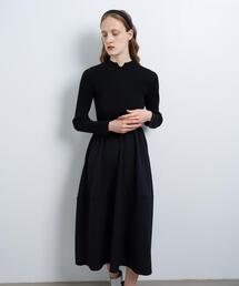 LANVIN en Bleu（ランバンオンブルー）の「コクーンスカートニットコンビワンピース（ワンピース）」