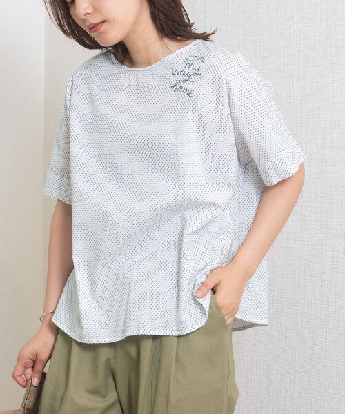ブラウス シャツ on my way  刺繍ドルマンブラウス レディース セール】on my way home 刺繍ドルマンブラウス（シャツ/ブラウス