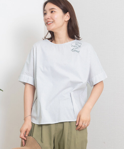 POU DOU DOU（プードゥドゥ）の「on my way home 刺繍ドルマンブラウス（シャツ/ブラウス・レディース・アイボリー/ブルー/オフホワイト・M）」の13枚目の写真