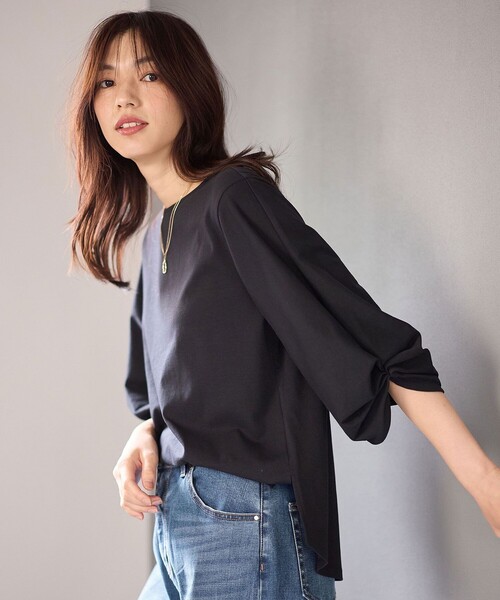 ANY(エニィ)の「シルケットスムースタックスリーブプルオーバー(Tシャツ/カットソー・レディース・オールドローズ系/ブラック系/黄土色系/ブルー系/アイボリー系・2/3)」の21枚目の写真