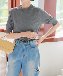 KOBE LETTUCE | 5分袖ドルマンテイストハイゲージニットトップス(ニット/セーター)