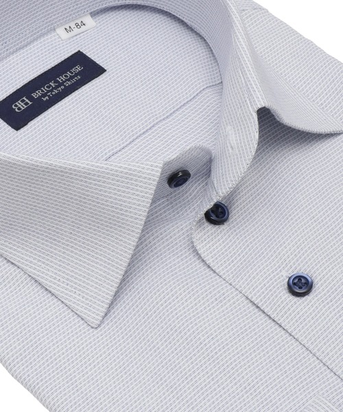 TOKYO SHIRTS（トウキョウシャツ）の「透け防止 形態安定ノーアイロン ワイド 長袖ビジネスワイシャツ（ビジネスシャツ・メンズ・ブルー・首回り39cm-裄丈80cm/首回り39cm-裄丈84cm/首回り41cm-裄丈82cm/首回り41cm-裄丈86cm/首回り42cm-裄丈82cm/首回り42cm-裄丈86cm/首回り43cm-裄丈82cm/首回り43cm-裄丈86cm/首回り37cm-裄丈80cm/首回り37cm-裄丈84cm）」の5枚目の写真