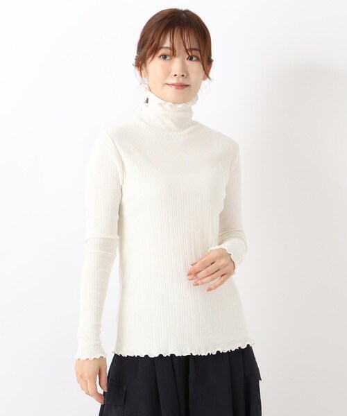one'sterrace(ワンズテラス)の「ランダムテレコメロータートルネックプルオーバー(Tシャツ/カットソー・レディース・グレー系その他7/アイボリー系8/ブラック系8・02)」の3枚目の写真