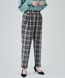 【洗える】デイリーから通勤まで チェックテーパードパンツ