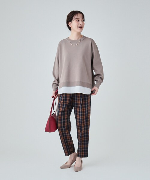 セール】【洗える】デイリーから通勤まで チェックテーパードパンツ