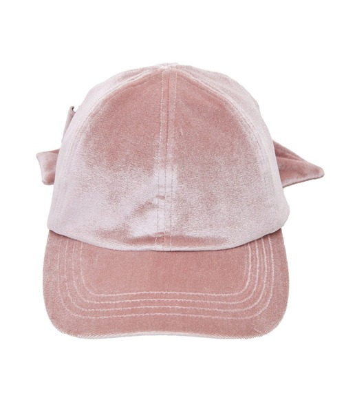 earth music&ecology(アースミュージックアンドエコロジー)の「ベロアリボンキャップ(キャップ・レディース・グレー/ピンク・FREE)」の4枚目の写真