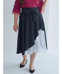 【大きいサイズ】アシメラッフルスカート