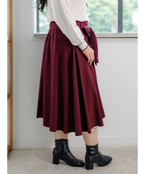 Re-J&SUPURE（リジェイアンドスプル）の「【大きいサイズ】アシメラッフルスカート（スカート・レディース・ブラック/ワイン/ネイビー・X-LARGE/XX-LARGE/XXX-LARGE）」の16枚目の写真