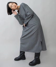 Munich | ウォームソフトツイル & チェック ワンピース(ワンピース)