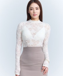 EIMY ISTOIRE | シュリンクレースバックオープントップス(Tシャツ/カットソー)