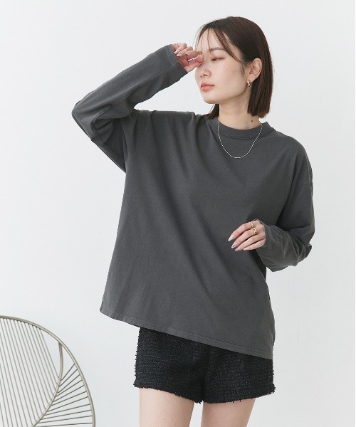 ad thie(アドティエ)の「ピグメント ロングTシャツ(Tシャツ/カットソー・レディース・オフホワイト/ブラウン/チャコール・FREE)」の14枚目の写真