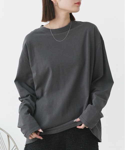 ad thie(アドティエ)の「ピグメント ロングTシャツ(Tシャツ/カットソー・レディース・オフホワイト/ブラウン/チャコール・FREE)」の15枚目の写真