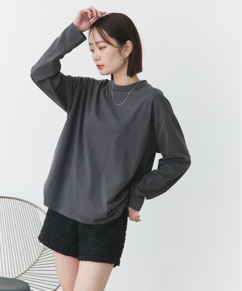 ad thie(アドティエ)の「ピグメント ロングTシャツ(Tシャツ/カットソー・レディース・オフホワイト/ブラウン/チャコール・FREE)」の16枚目の写真