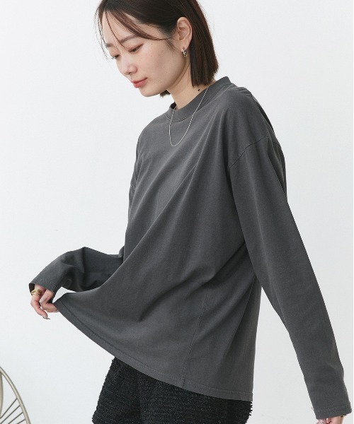 ad thie(アドティエ)の「ピグメント ロングTシャツ(Tシャツ/カットソー・レディース・オフホワイト/ブラウン/チャコール・FREE)」の17枚目の写真