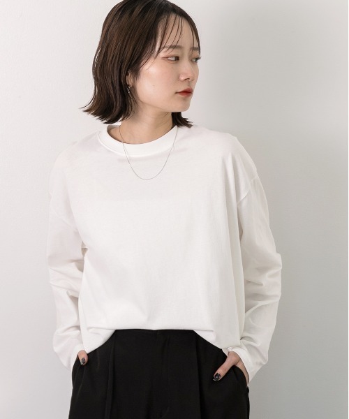 ad thie(アドティエ)の「ピグメント ロングTシャツ(Tシャツ/カットソー・レディース・オフホワイト/ブラウン/チャコール・FREE)」の8枚目の写真
