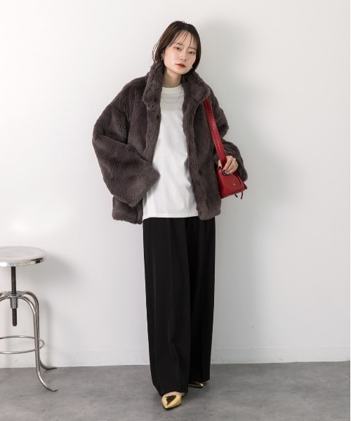 ad thie(アドティエ)の「ピグメント ロングTシャツ(Tシャツ/カットソー・レディース・オフホワイト/ブラウン/チャコール・FREE)」の9枚目の写真