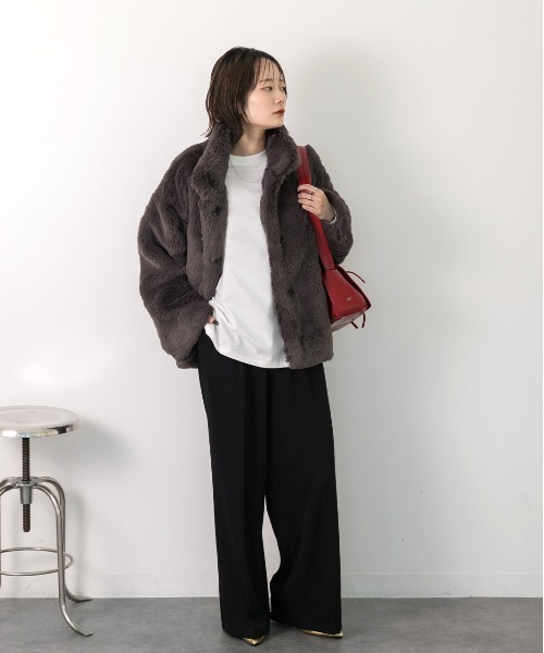 ad thie(アドティエ)の「ピグメント ロングTシャツ(Tシャツ/カットソー・レディース・オフホワイト/ブラウン/チャコール・FREE)」の10枚目の写真
