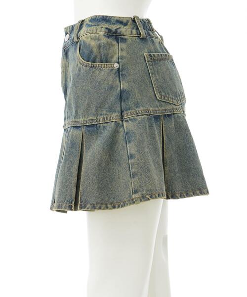 INGNI（イング）の「裾切替プリーツデニムミニスカート／B（デニムスカート・レディース・グレー/ブルー系その他・FREE）」の4枚目の写真