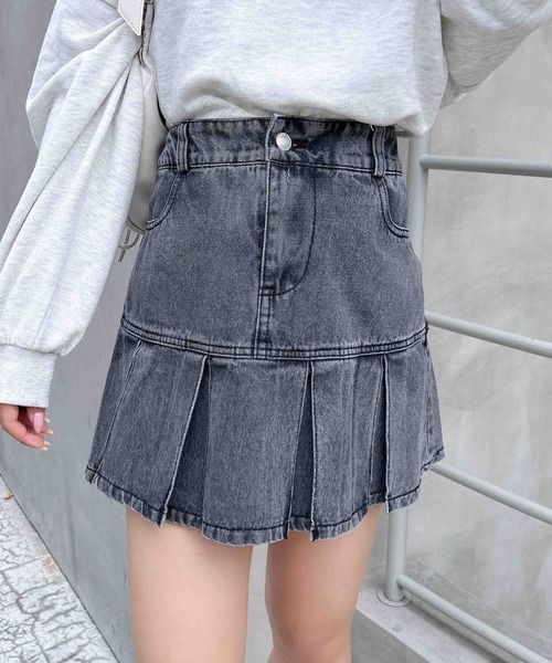 INGNI（イング）の「裾切替プリーツデニムミニスカート／B（デニムスカート・レディース・グレー/ブルー系その他・FREE）」の15枚目の写真