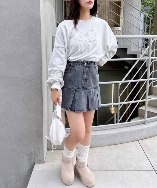 INGNI（イング）の「裾切替プリーツデニムミニスカート／B（デニムスカート・レディース・グレー/ブルー系その他・FREE）」の19枚目の写真